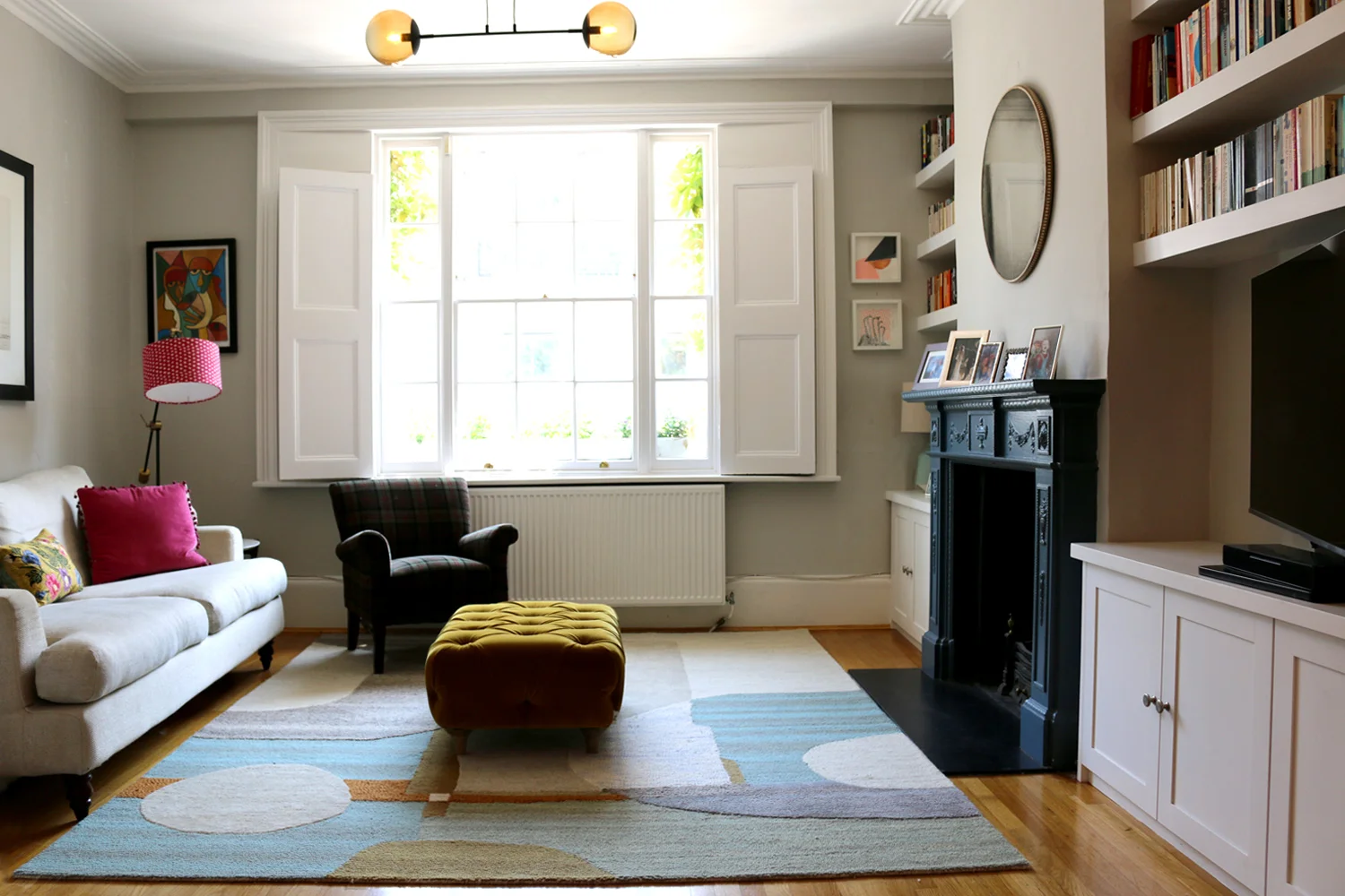 Before & After - open plan reception rooms, Oak Village
