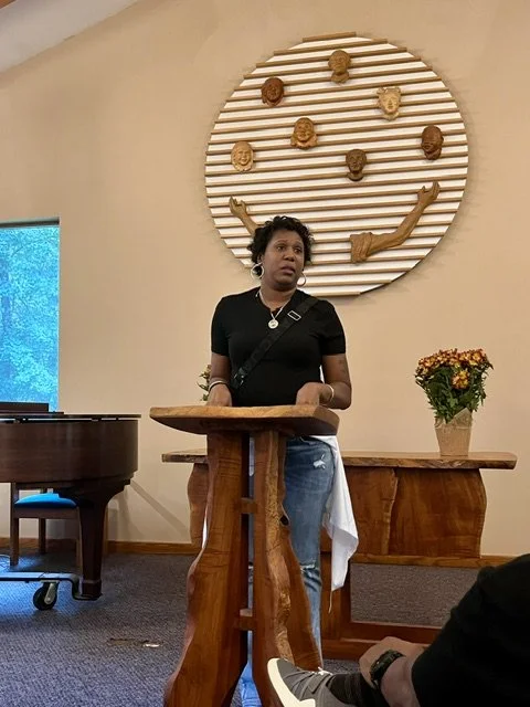 Siobhan Mayrant speaking about her nephewson Michael L. Miller Jr.