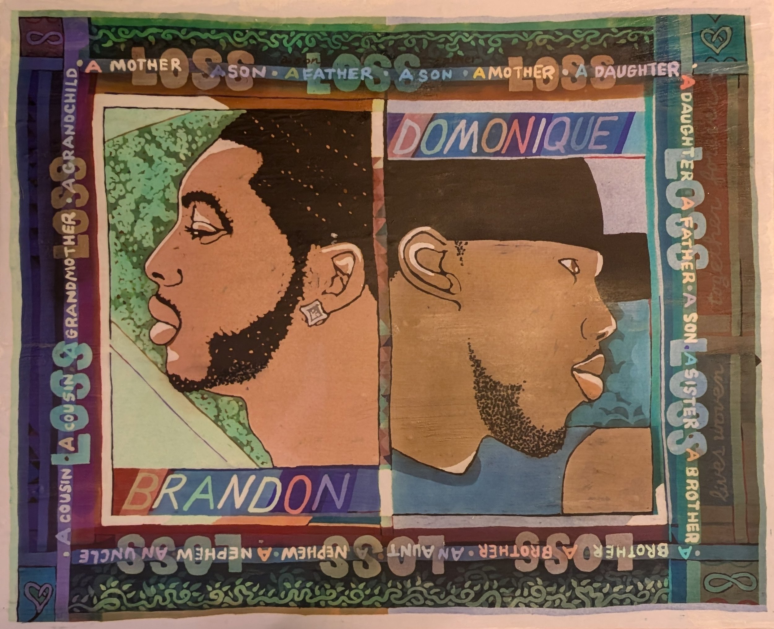 Seals and Boyer, Brandon and Domonique | “Circle of Love Circle of Loss” by Laura Madeleine