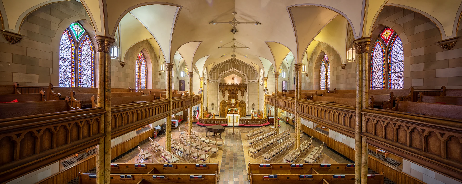 The Two Saints Sanctuary, as seen from the organ loft. Photo by Dave Braitsch.