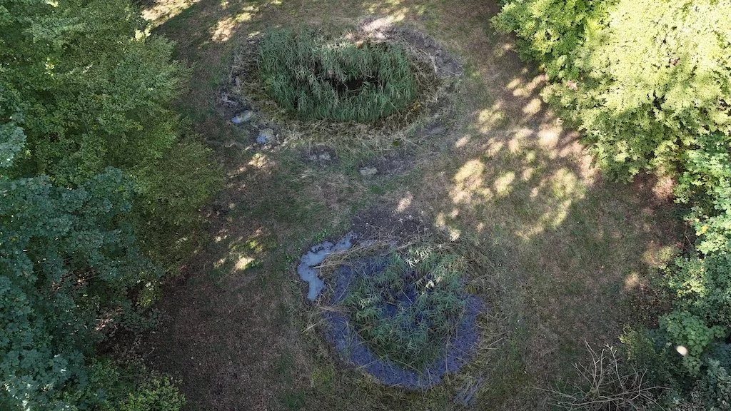  mit Kalkstabi gebaute Weiher im Obere Schache, Aarau 