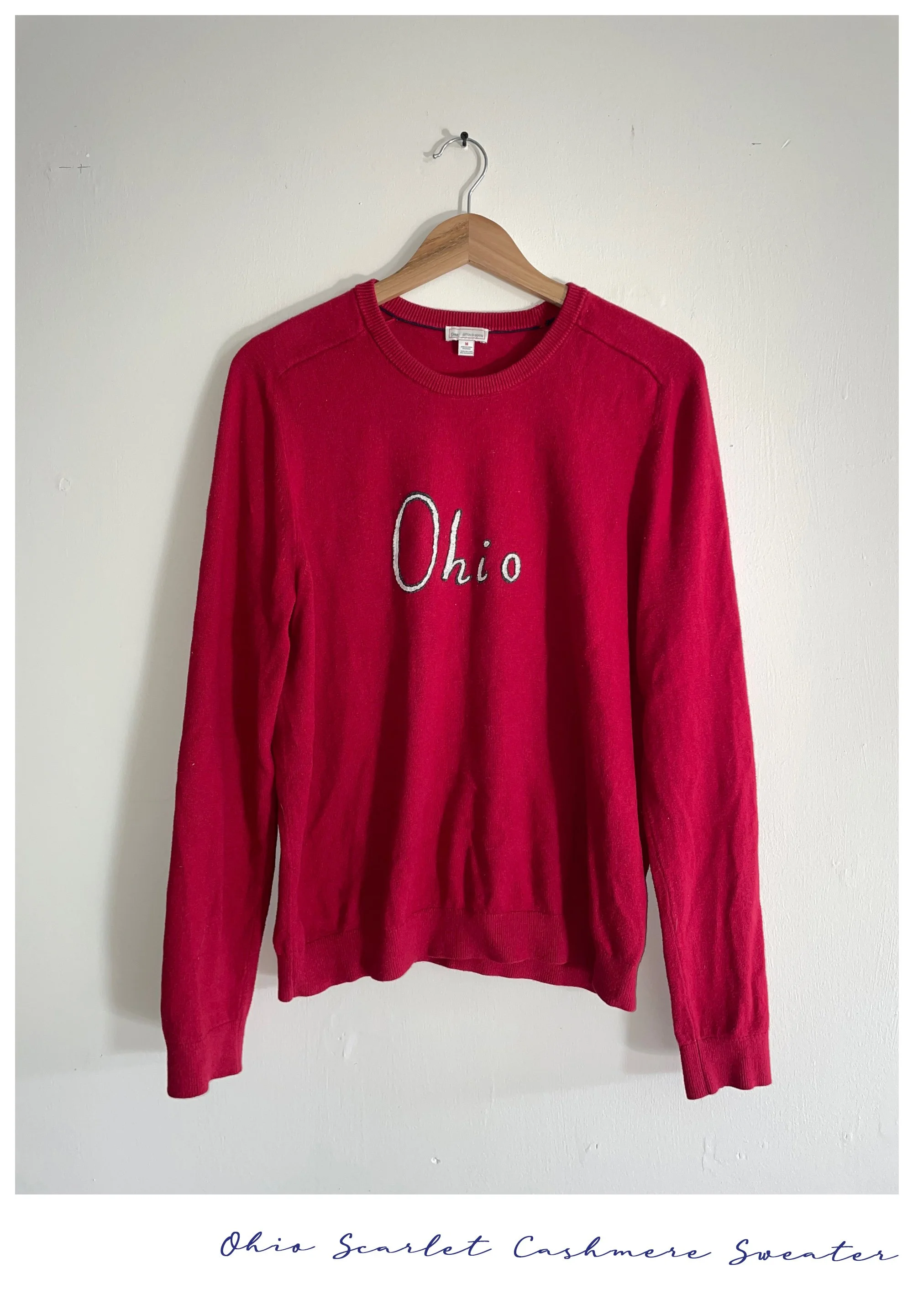 Ohio Scarlet Cashmere Sweater