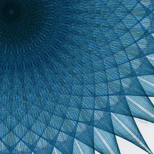 Detail of Blue Opulence , pigment ink on paper, 32x32 inches