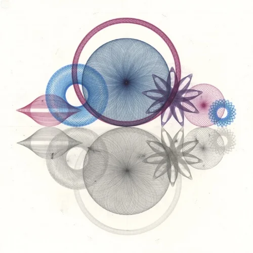 Mirror World , ink, graphite, color pencil on paper, 24x24 inches