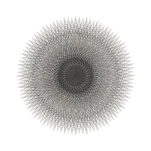 768 Revolutions With A Twist , ink on paper, 20x20 inches