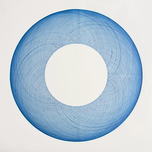The Blue Circle , Faber-Castell Pitt Indian Ink artist pen on Fabriano Artistico, 55x55 inches