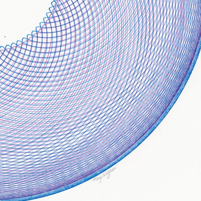 Detail of "MOON" ink on paper, copyright Mary Wagner