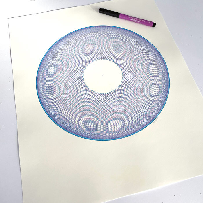 "MOON" ink on paper, copyright Mary Wagner