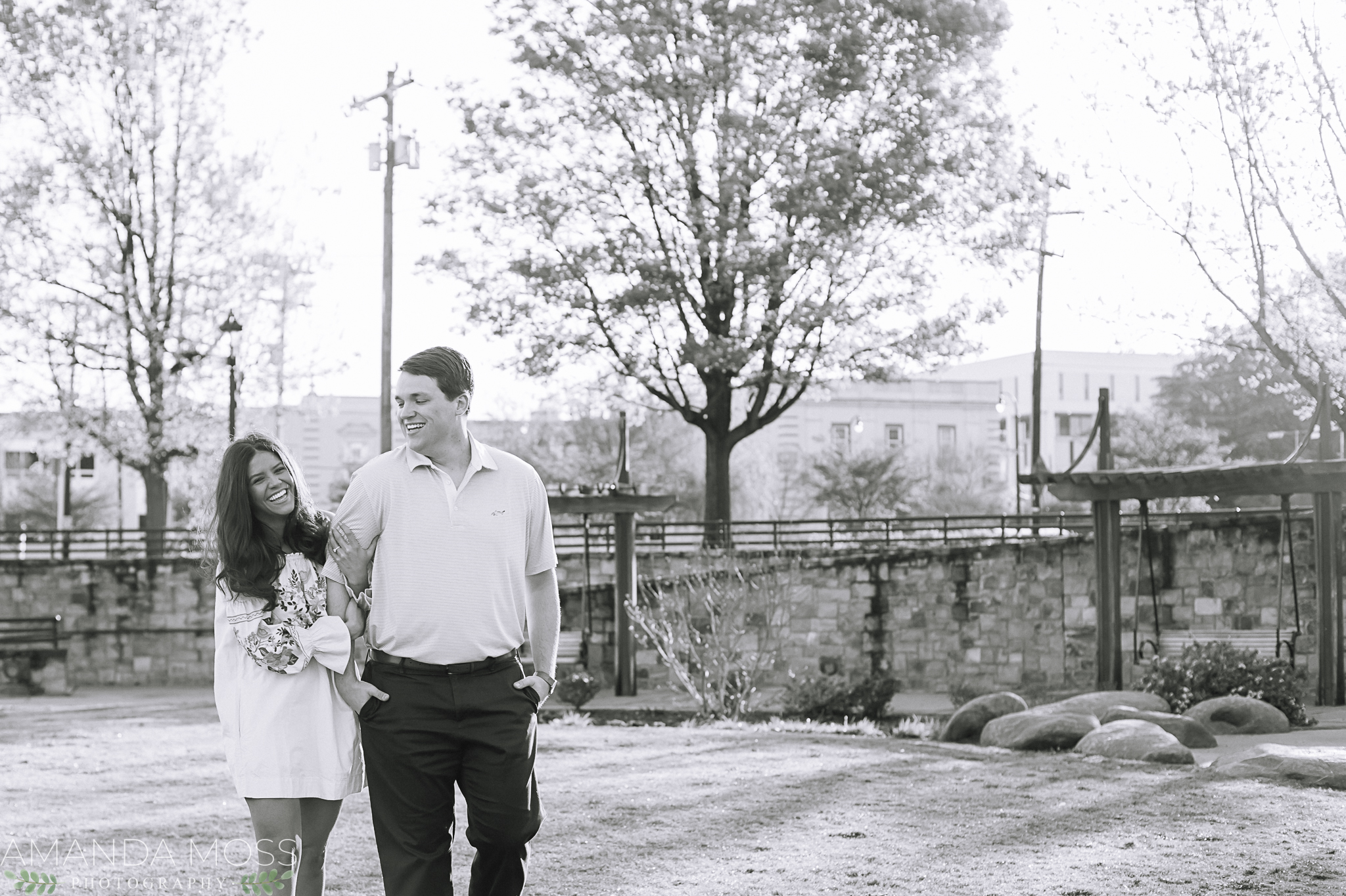 downtown charlotte engagement session