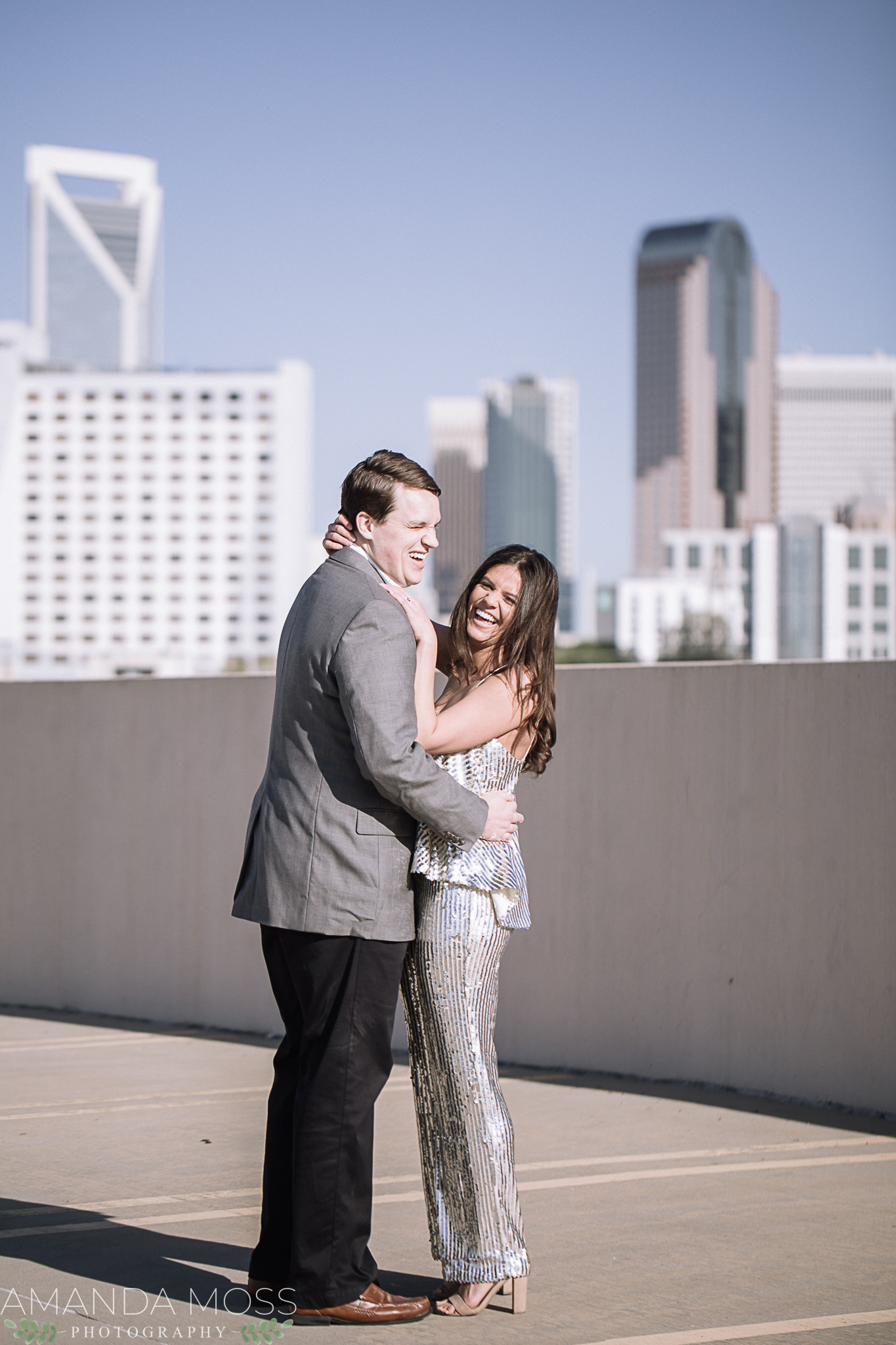 downtown charlotte engagement session