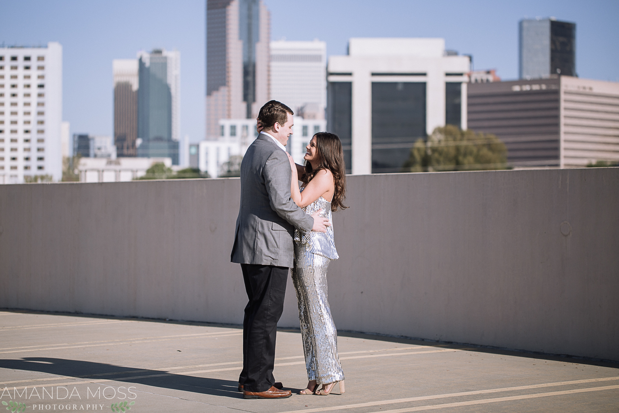 downtown charlotte engagement session