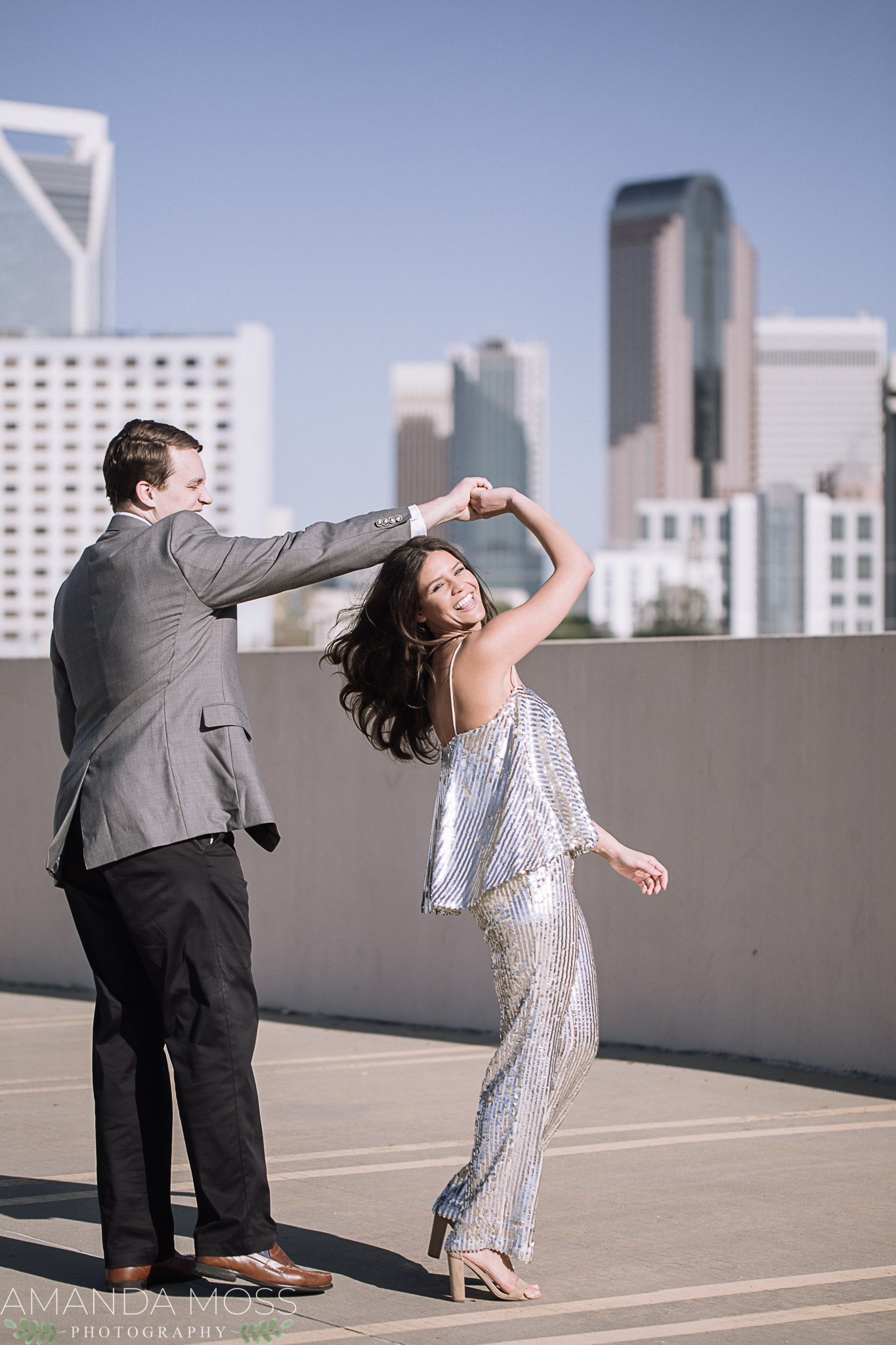 downtown charlotte engagement session