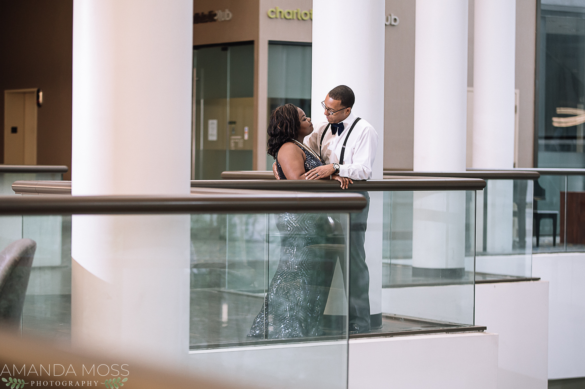 charlotte wedding photographer engagement session at the omni hotel