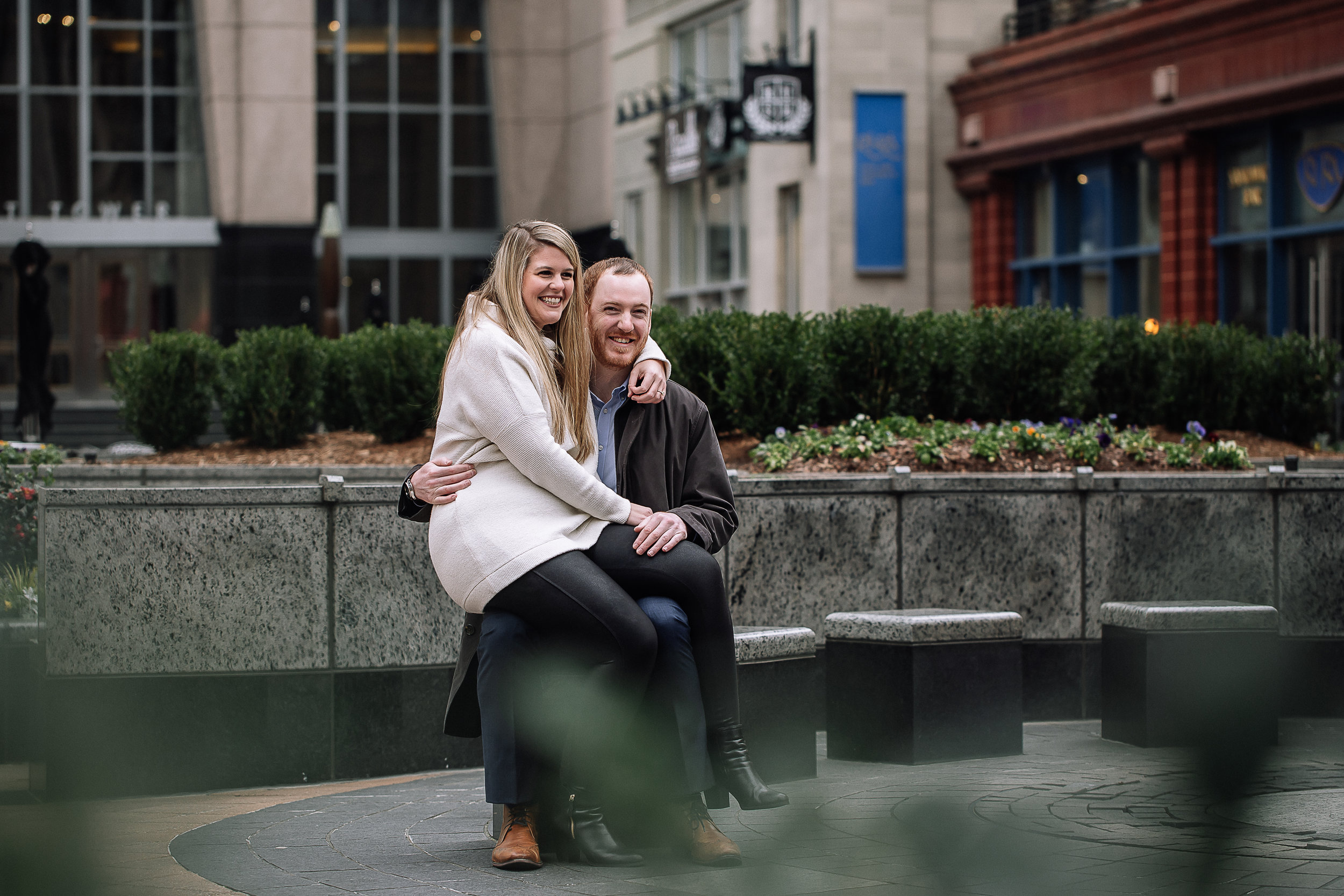 charlotte north carolina wedding photographer uptown engagement session