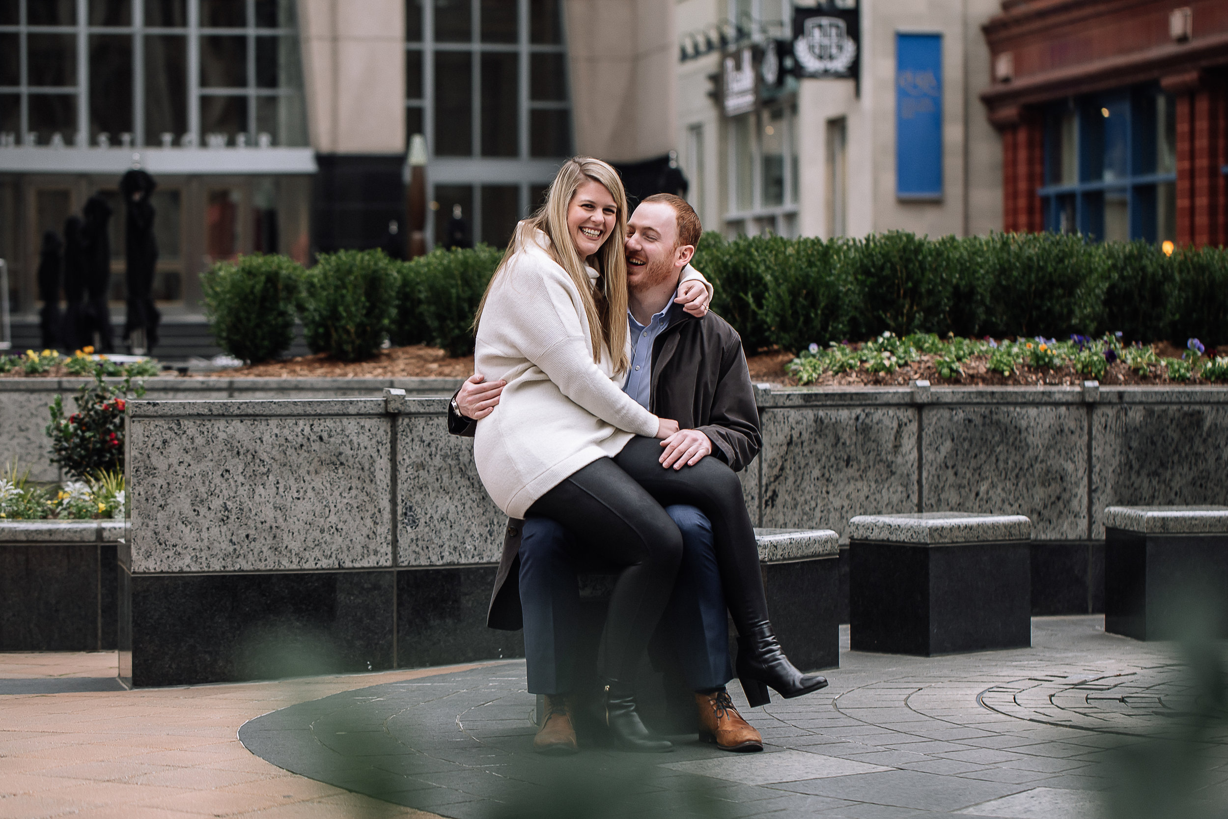 charlotte north carolina wedding photographer uptown engagement session