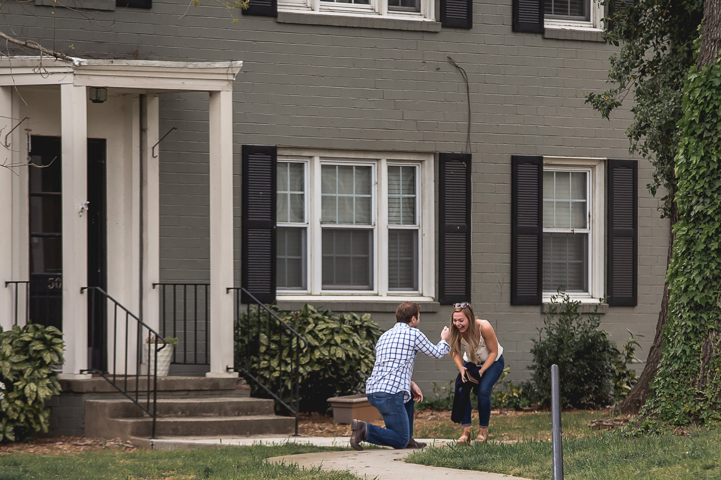 charlotte north carolina wedding photographer surprise proposal