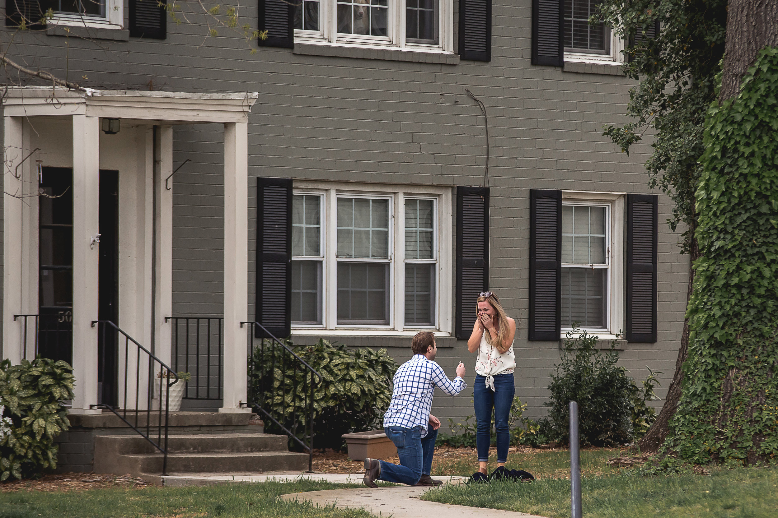 charlotte north carolina wedding photographer surprise proposal