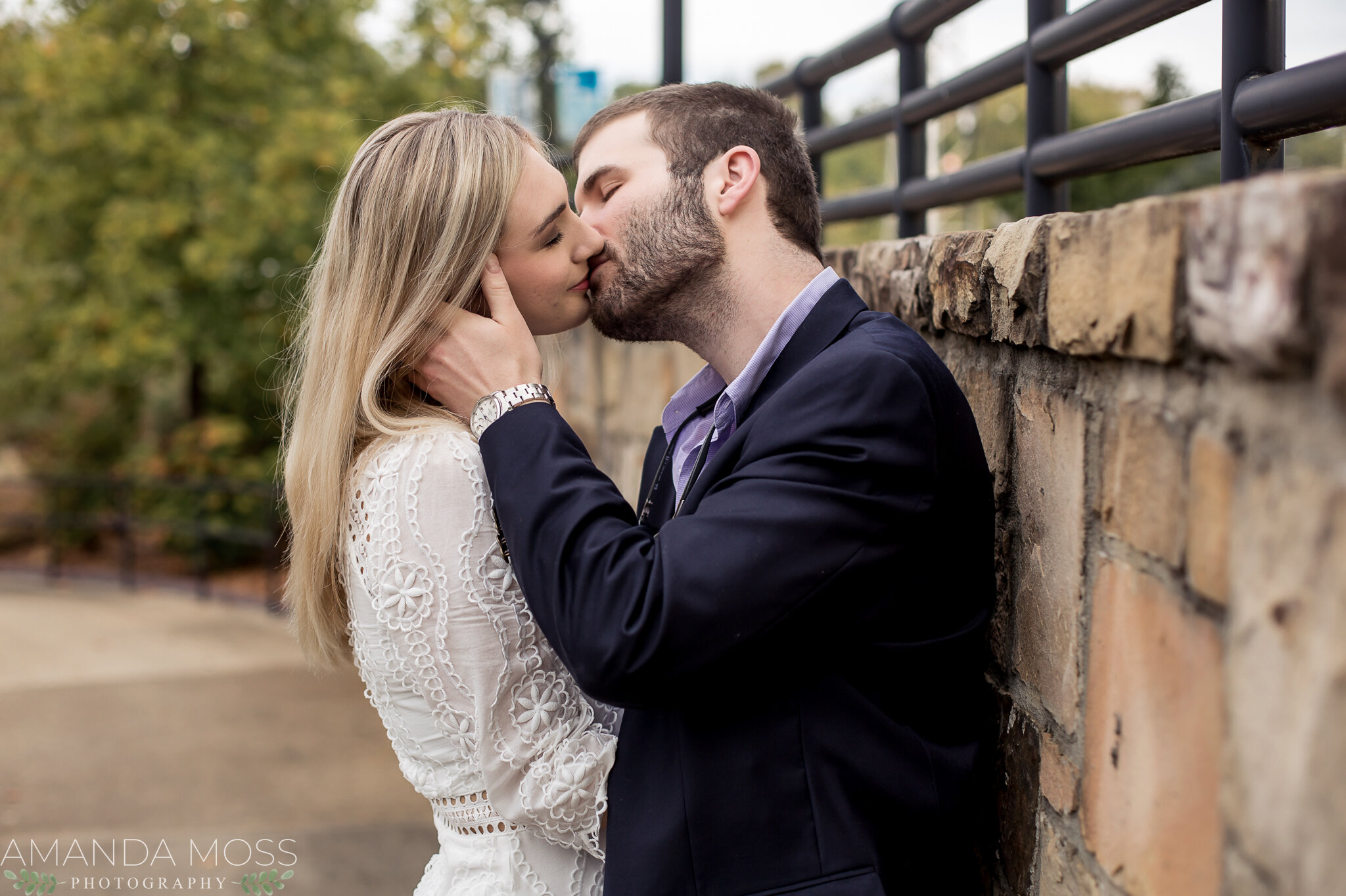 charlotte north carolina wedding photographers engagement session october elizabeth park romantic fall rooftop skyline