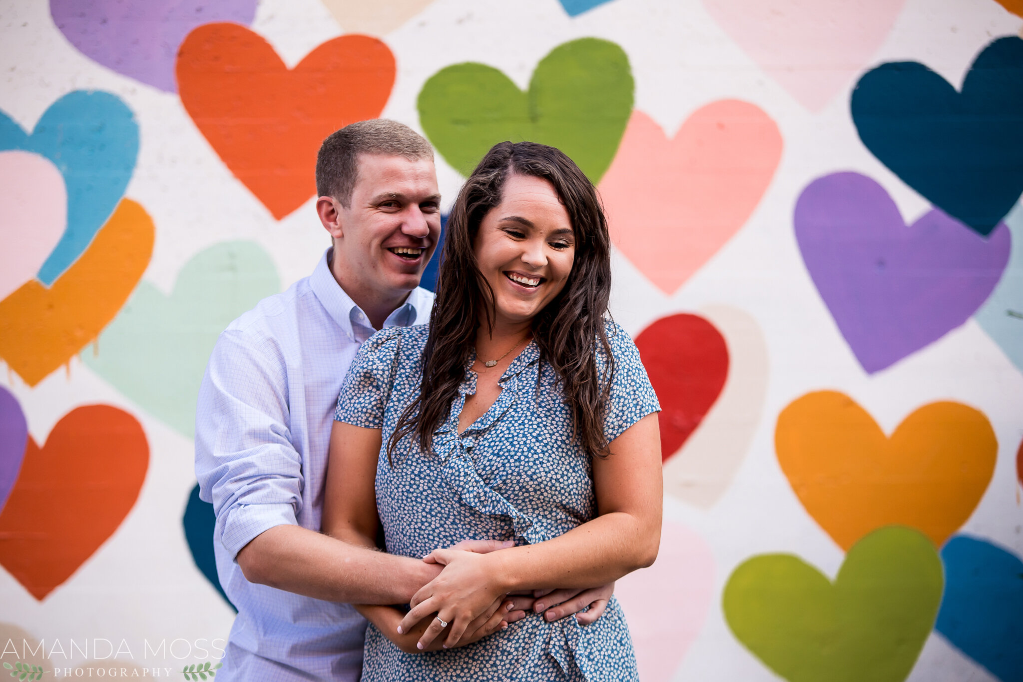 charlotte north carolina wedding photographer engagement session southend confetti hearts wall