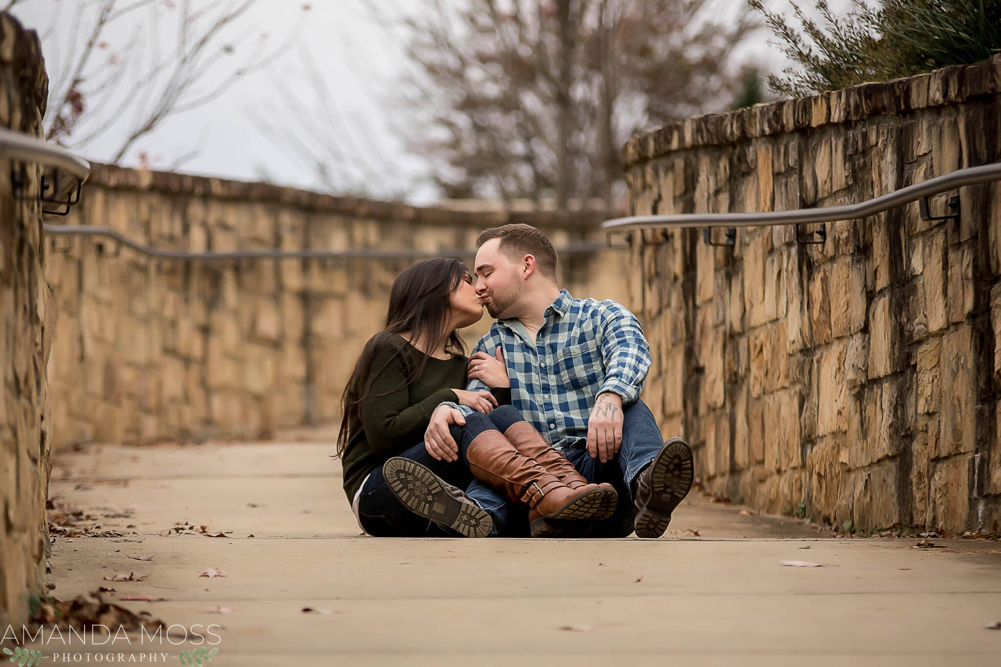 charlotte north carolina wedding photographer fall engagement session Ace No 3 Burgers elizabeth park