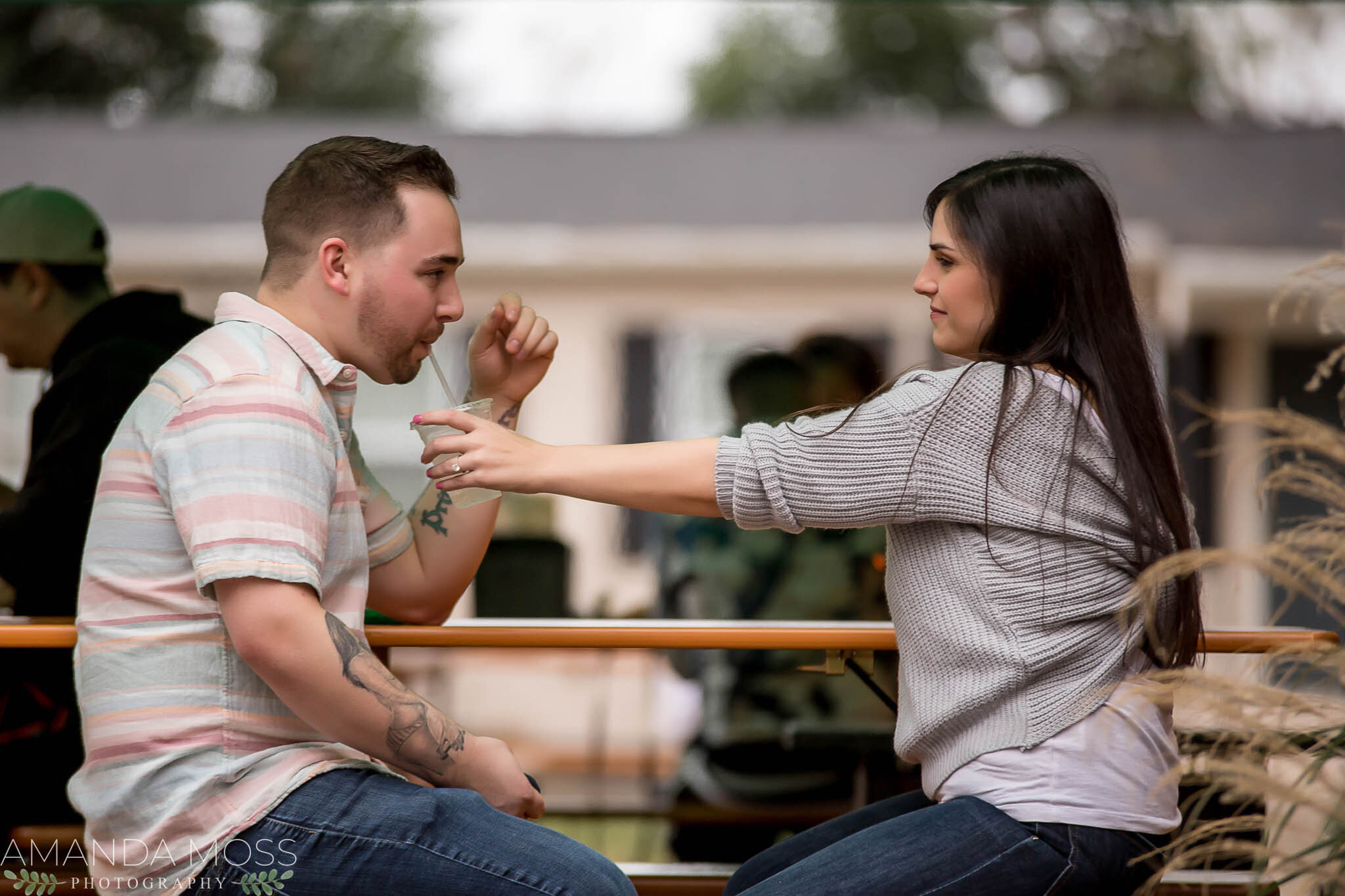 charlotte north carolina wedding photographer fall engagement session Ace No 3 Burgers elizabeth park