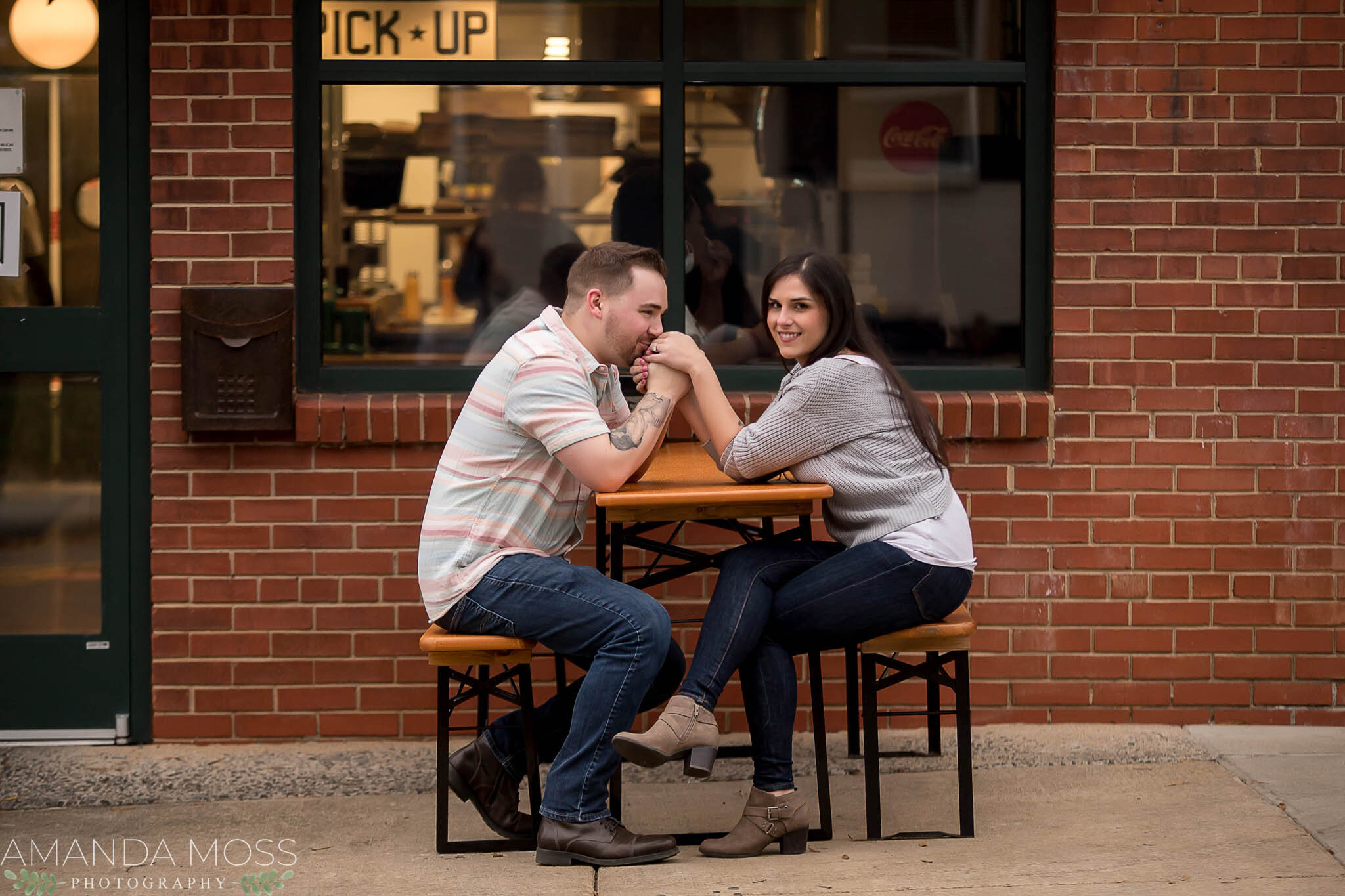 charlotte north carolina wedding photographer fall engagement session Ace No 3 Burgers elizabeth park