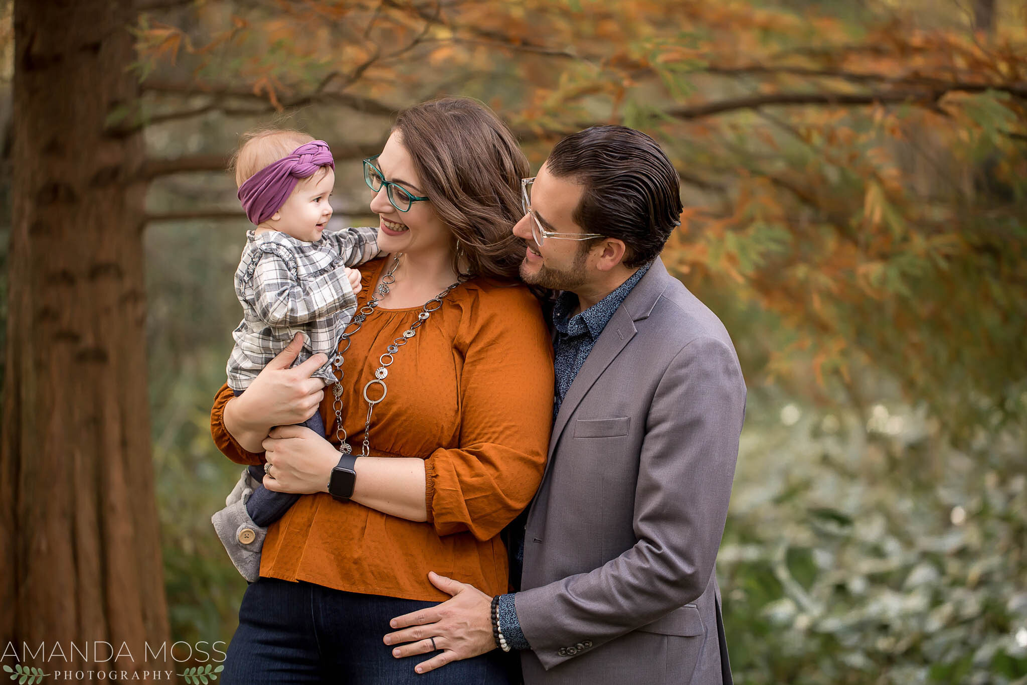 charlotte north carolina family photographer fall session glencairn garden with baby