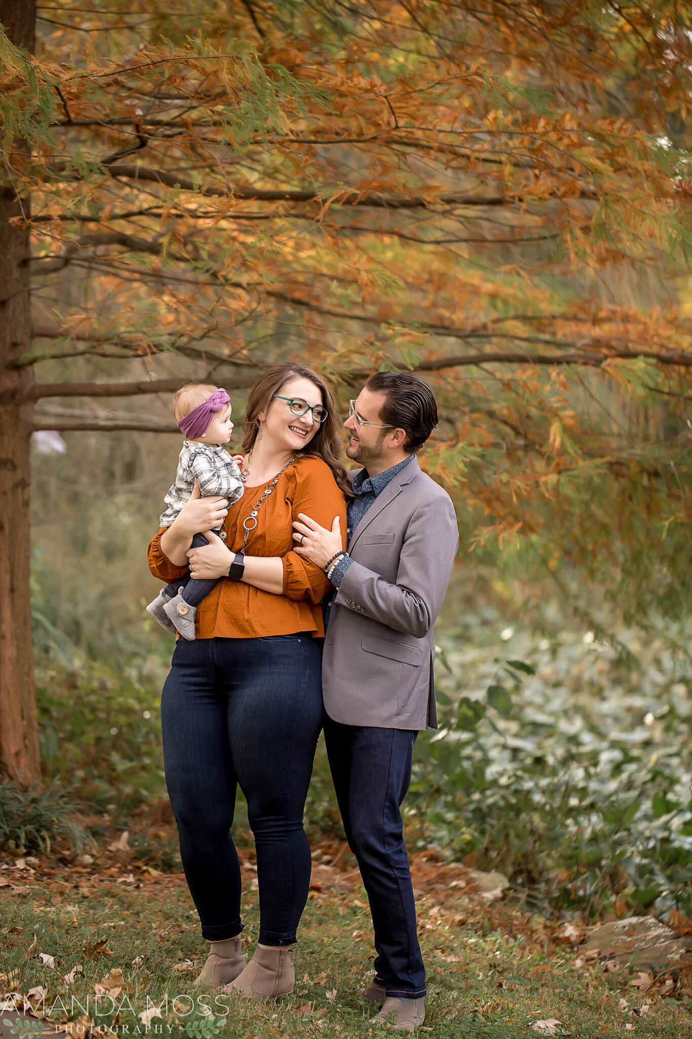 charlotte north carolina family photographer fall session glencairn garden with baby