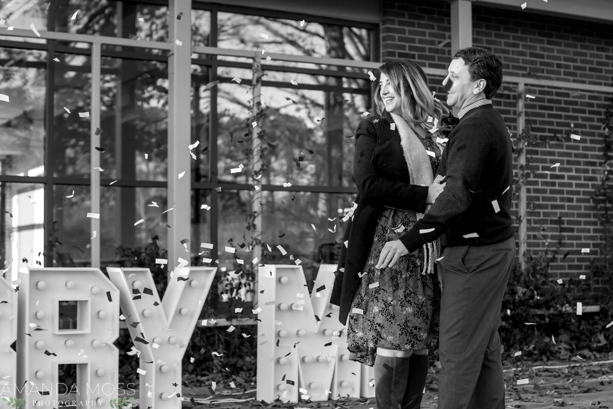 charlotte north carolina wedding photographer surprise proposal freedom park