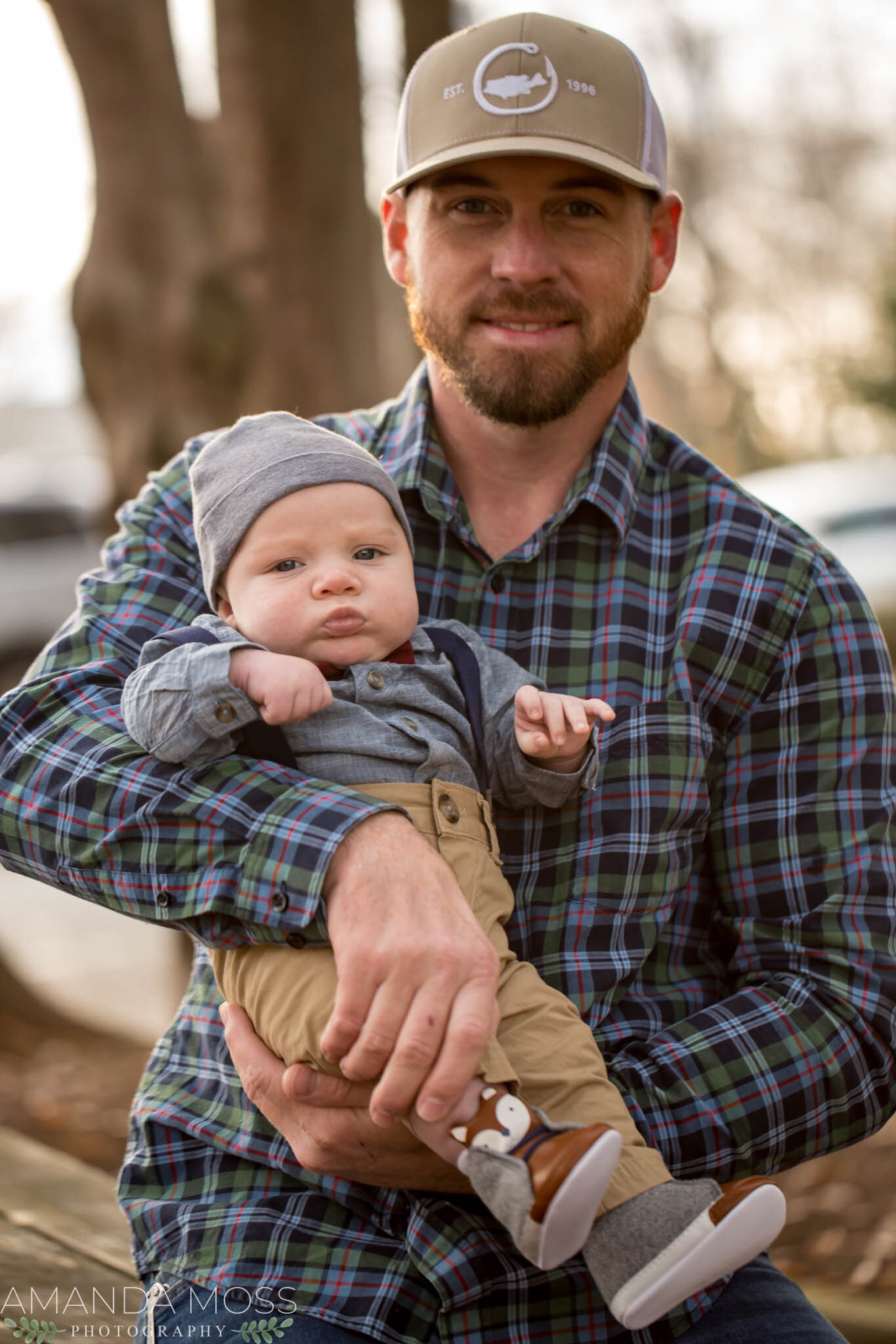 charlotte north carolina family photographer fall session downtown matthews with baby