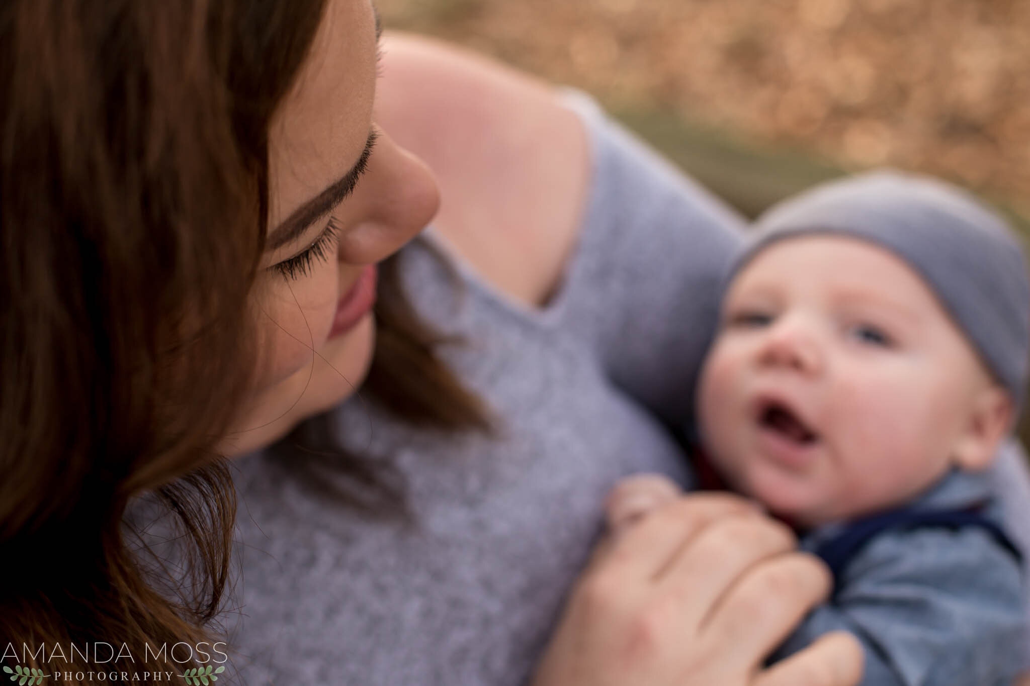 charlotte north carolina family photographer fall session downtown matthews with baby