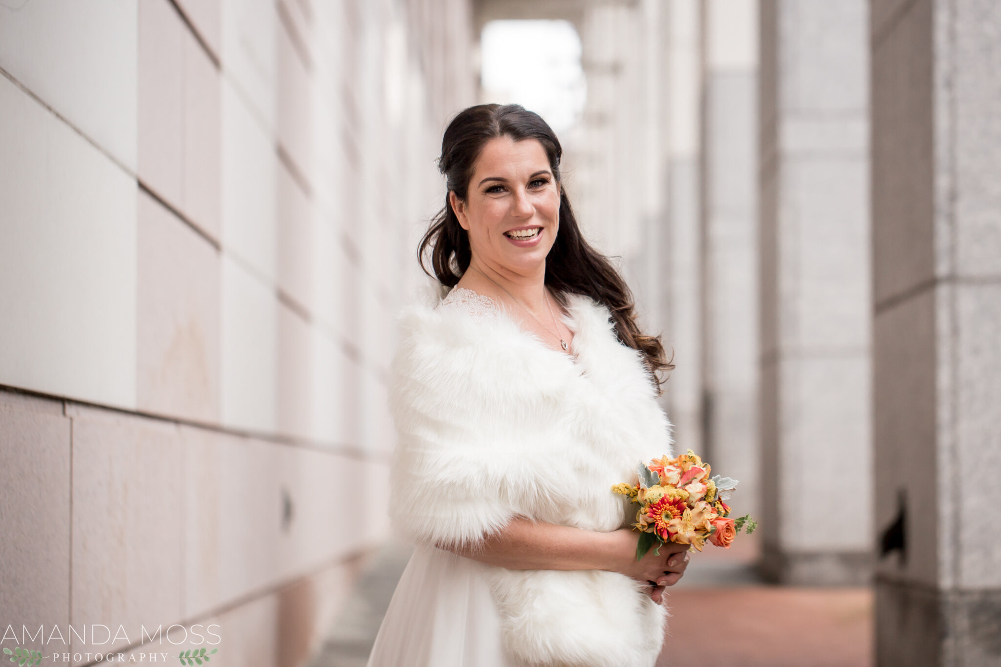 charlotte nc wedding photographer courthouse winter wedding