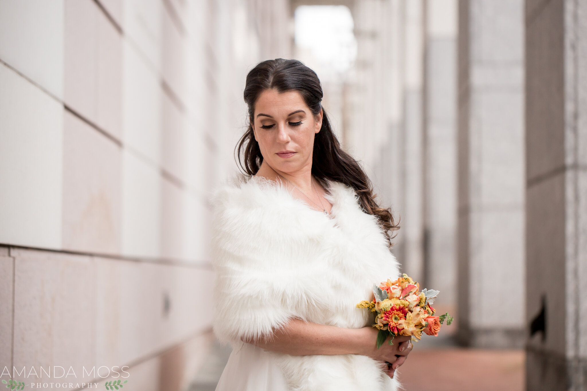 charlotte nc wedding photographer courthouse winter wedding