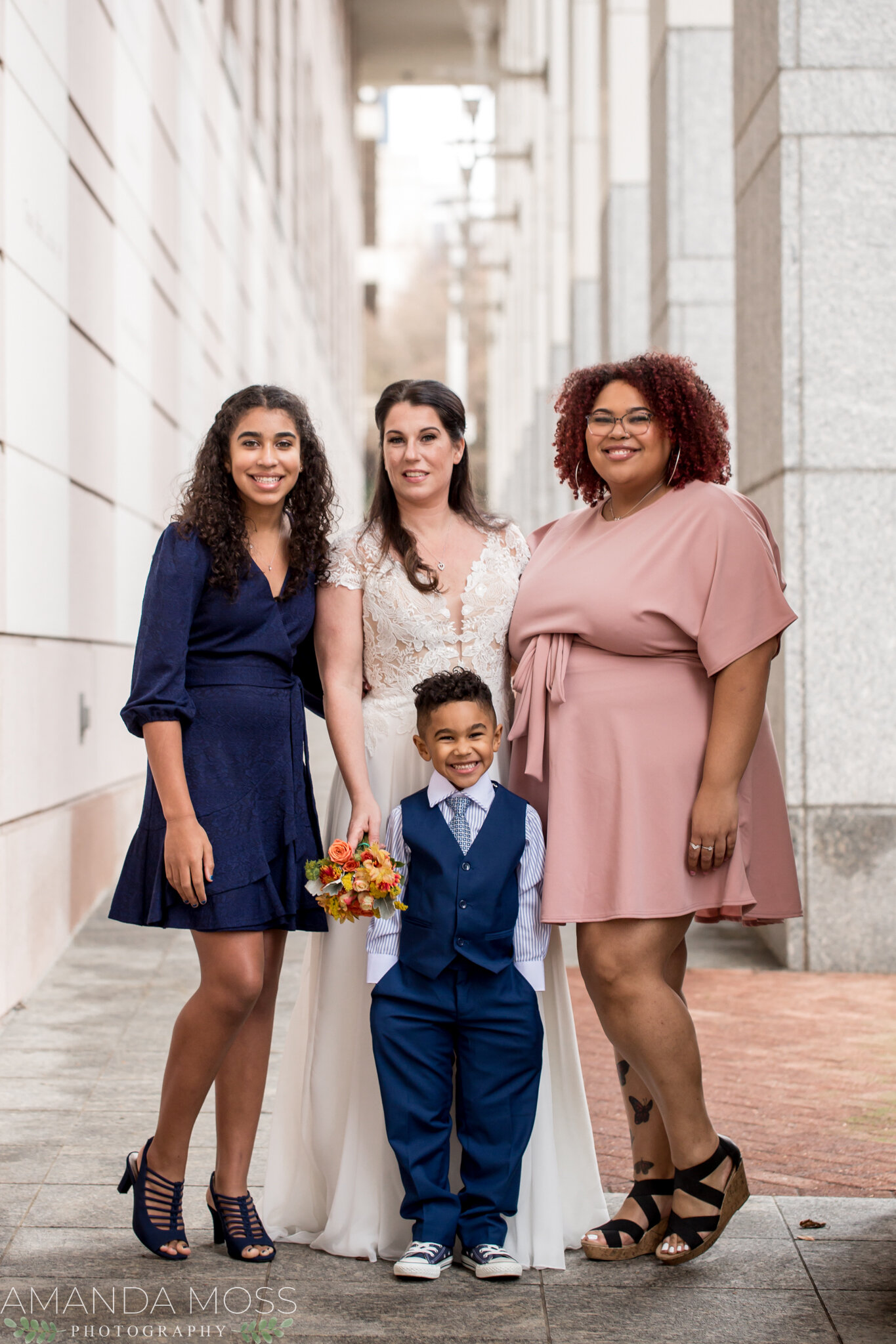 charlotte nc wedding photographer courthouse winter wedding