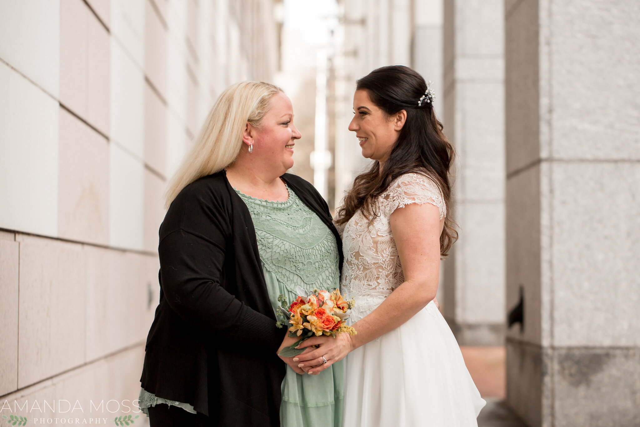 charlotte nc wedding photographer courthouse winter wedding