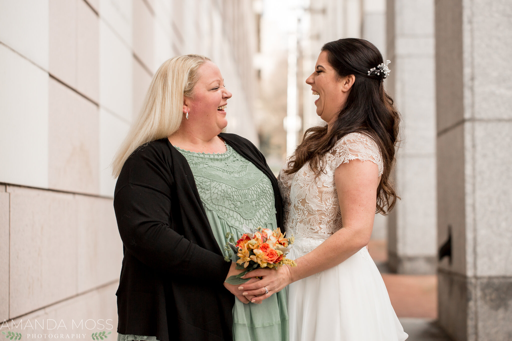 charlotte nc wedding photographer courthouse winter wedding