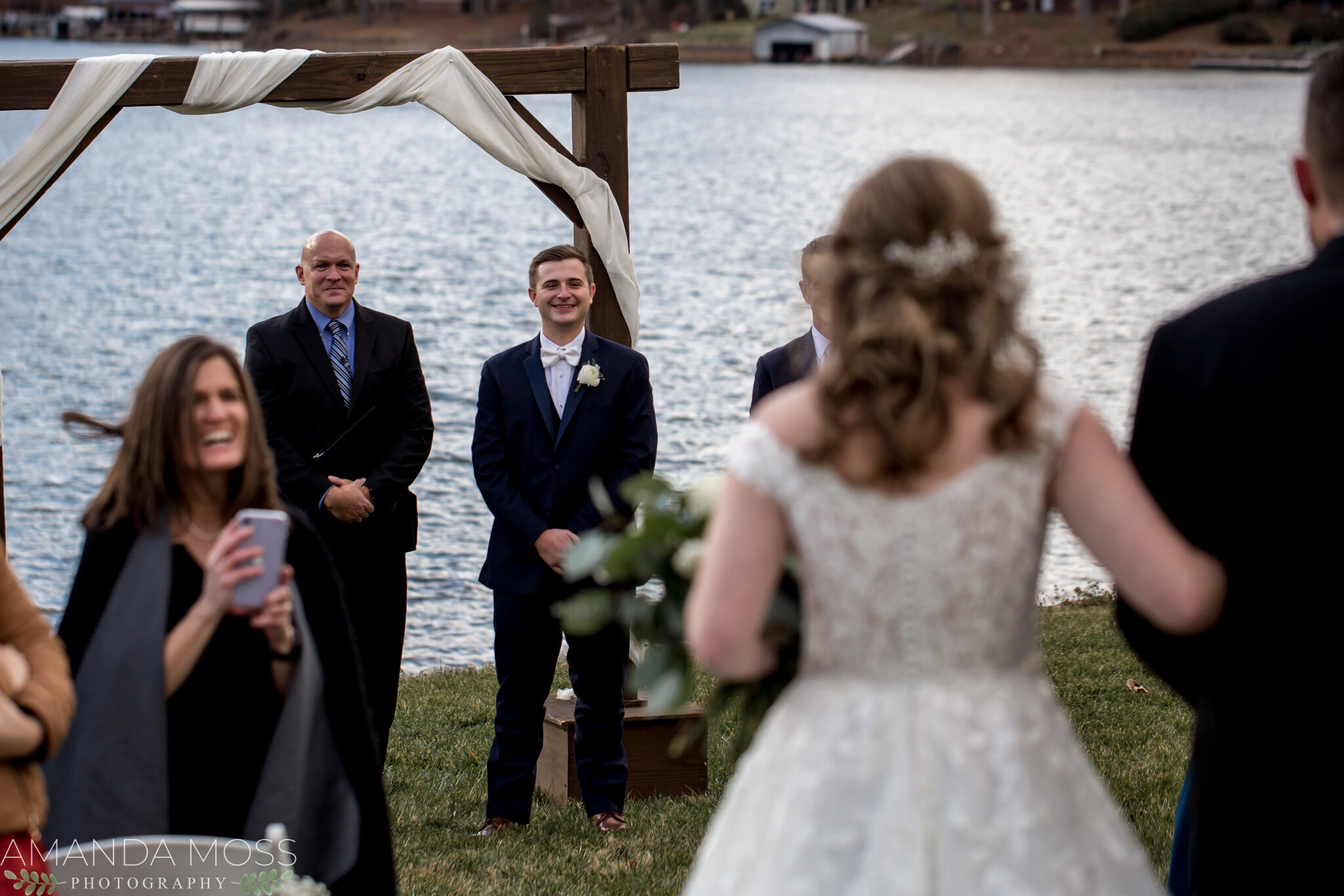 charlotte nc wedding photographer intimate lakeside wedding lake wateree