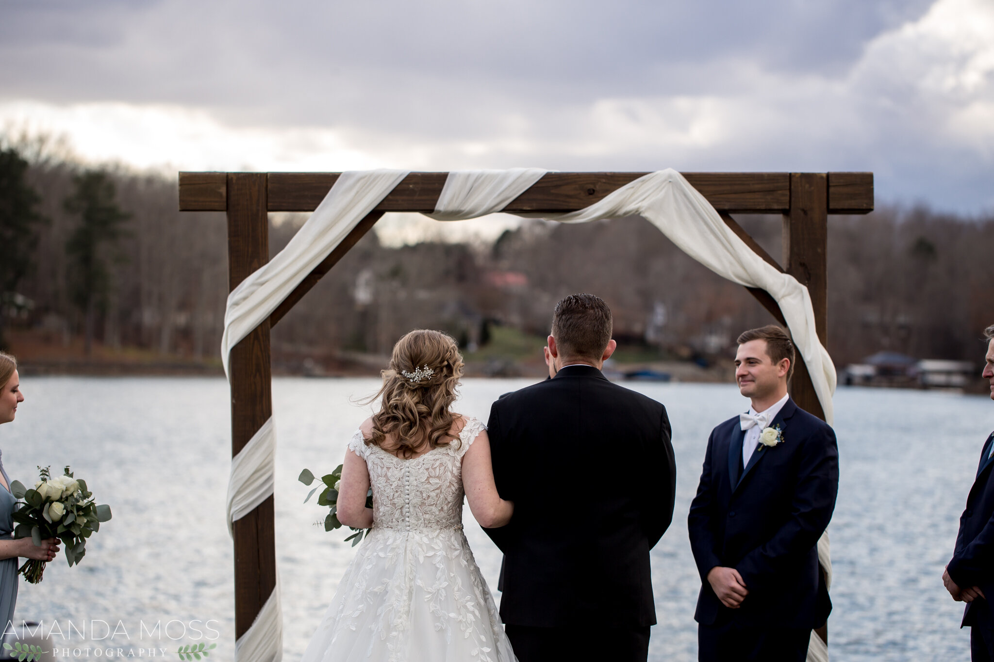 charlotte nc wedding photographer intimate lakeside wedding lake wateree