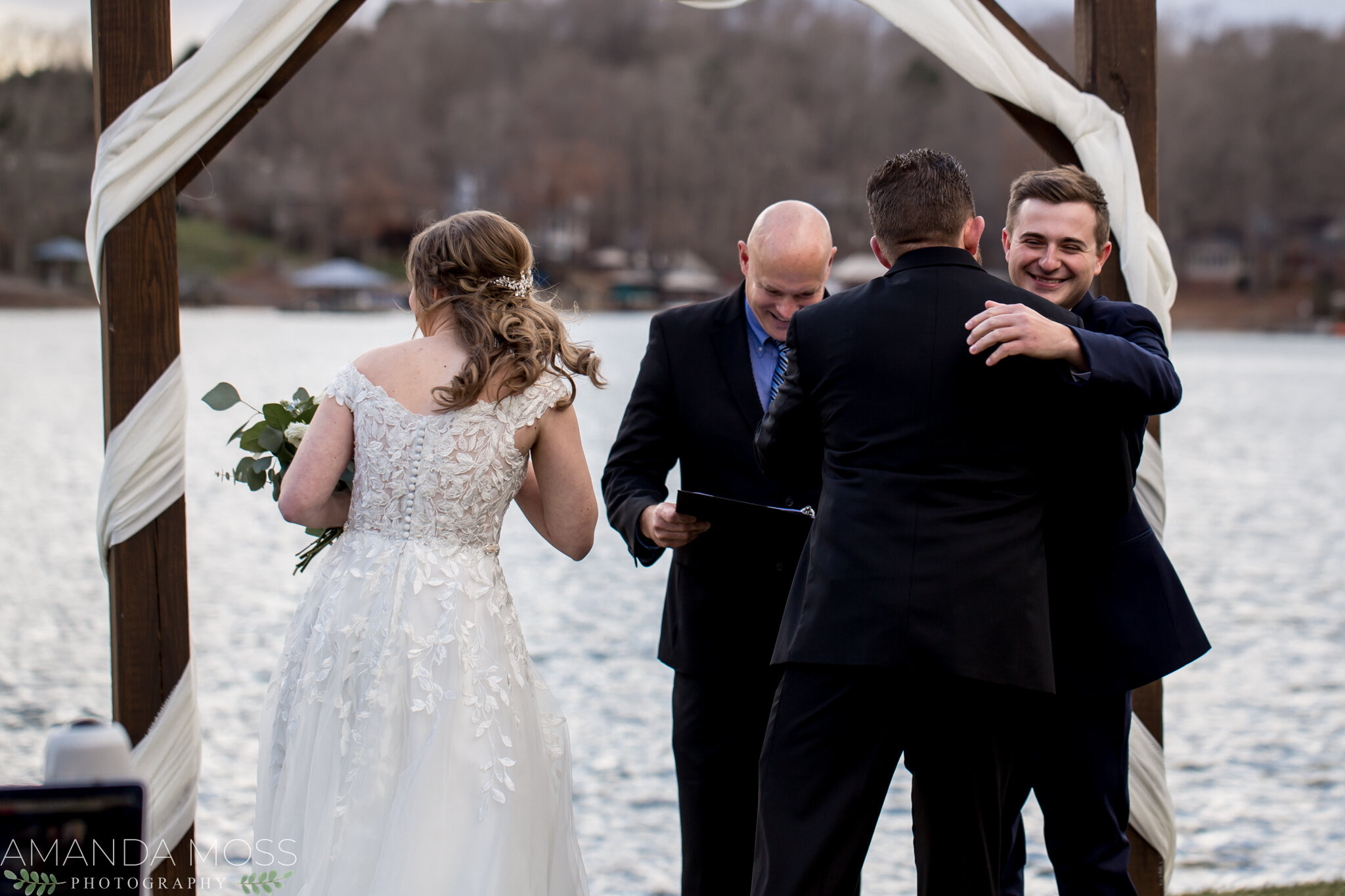 charlotte nc wedding photographer intimate lakeside wedding lake wateree