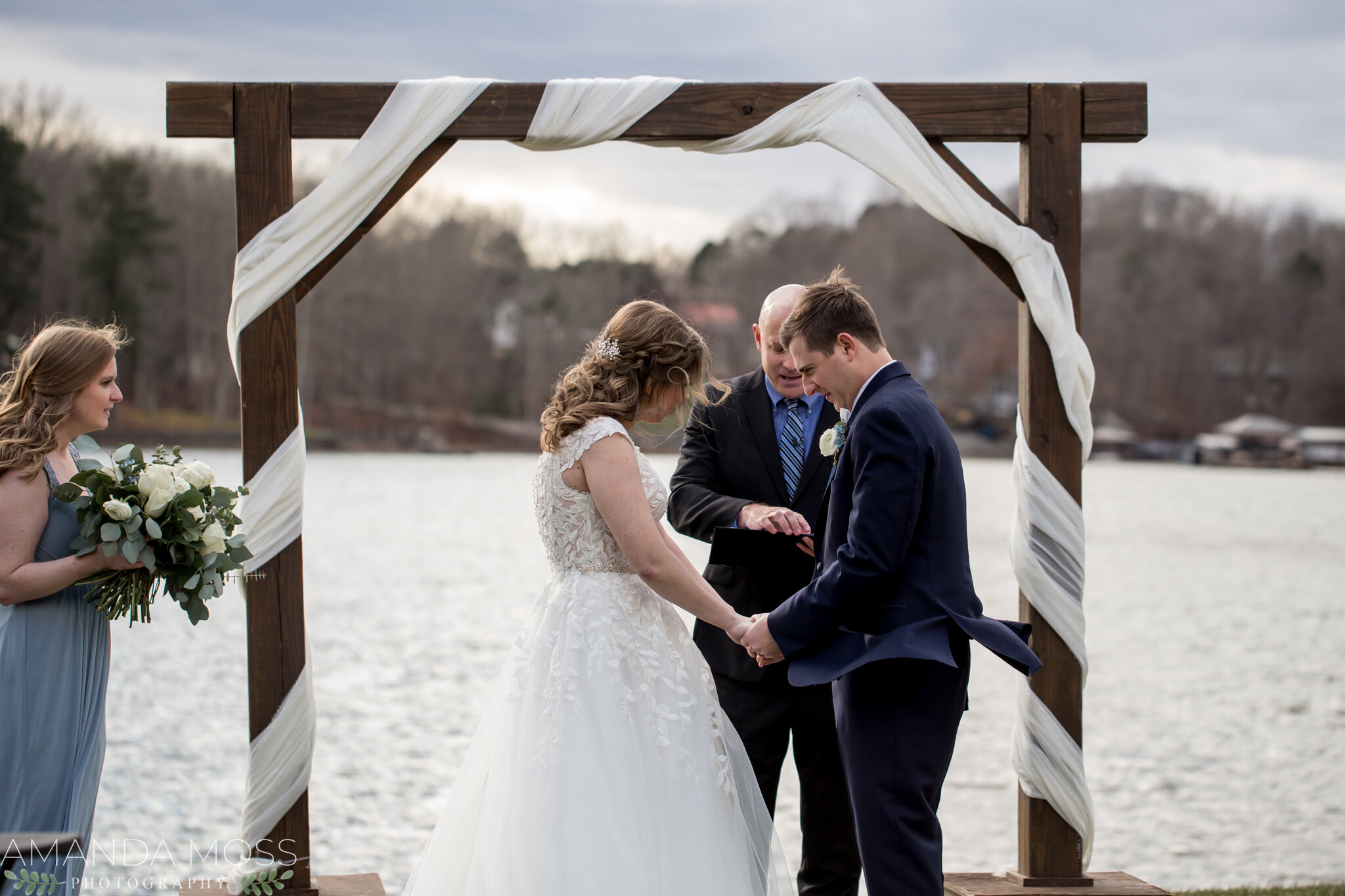 charlotte nc wedding photographer intimate lakeside wedding lake wateree