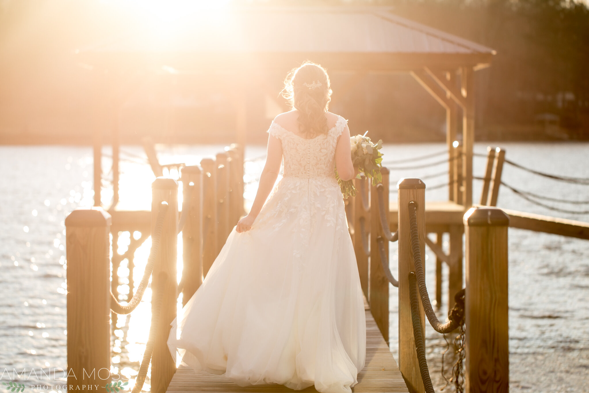 charlotte nc wedding photographer intimate lakeside wedding lake wateree