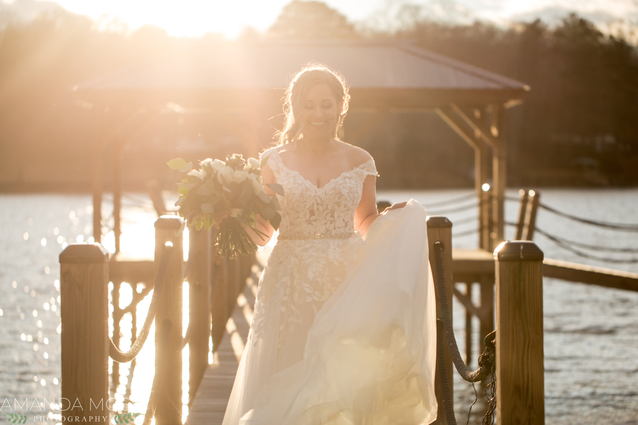 charlotte nc wedding photographer intimate lakeside wedding lake wateree