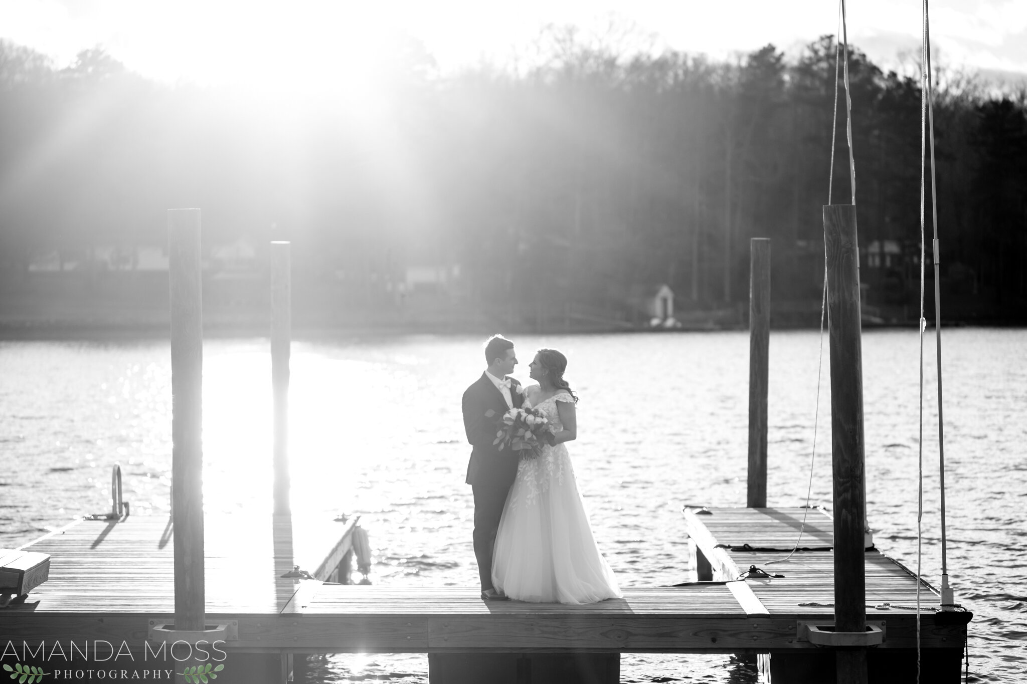 charlotte nc wedding photographer intimate lakeside wedding lake wateree