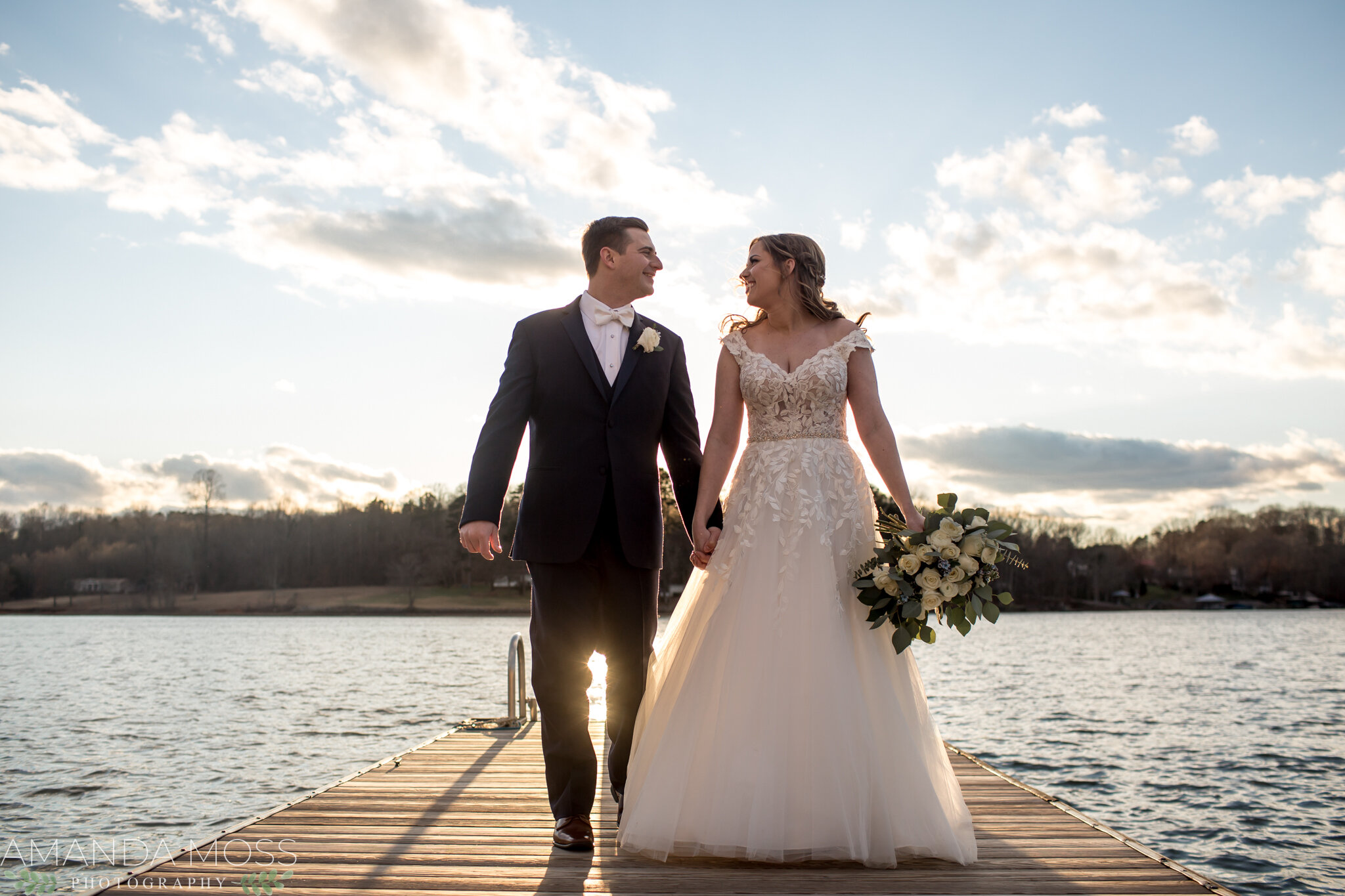 charlotte nc wedding photographer intimate lakeside wedding lake wateree