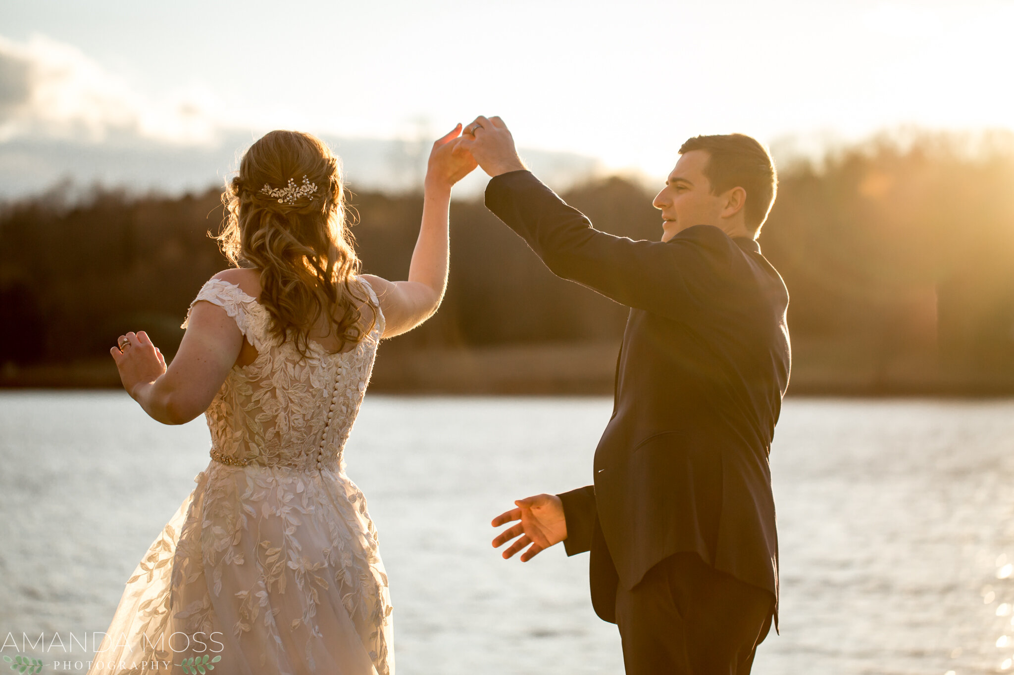 charlotte nc wedding photographer intimate lakeside wedding lake wateree