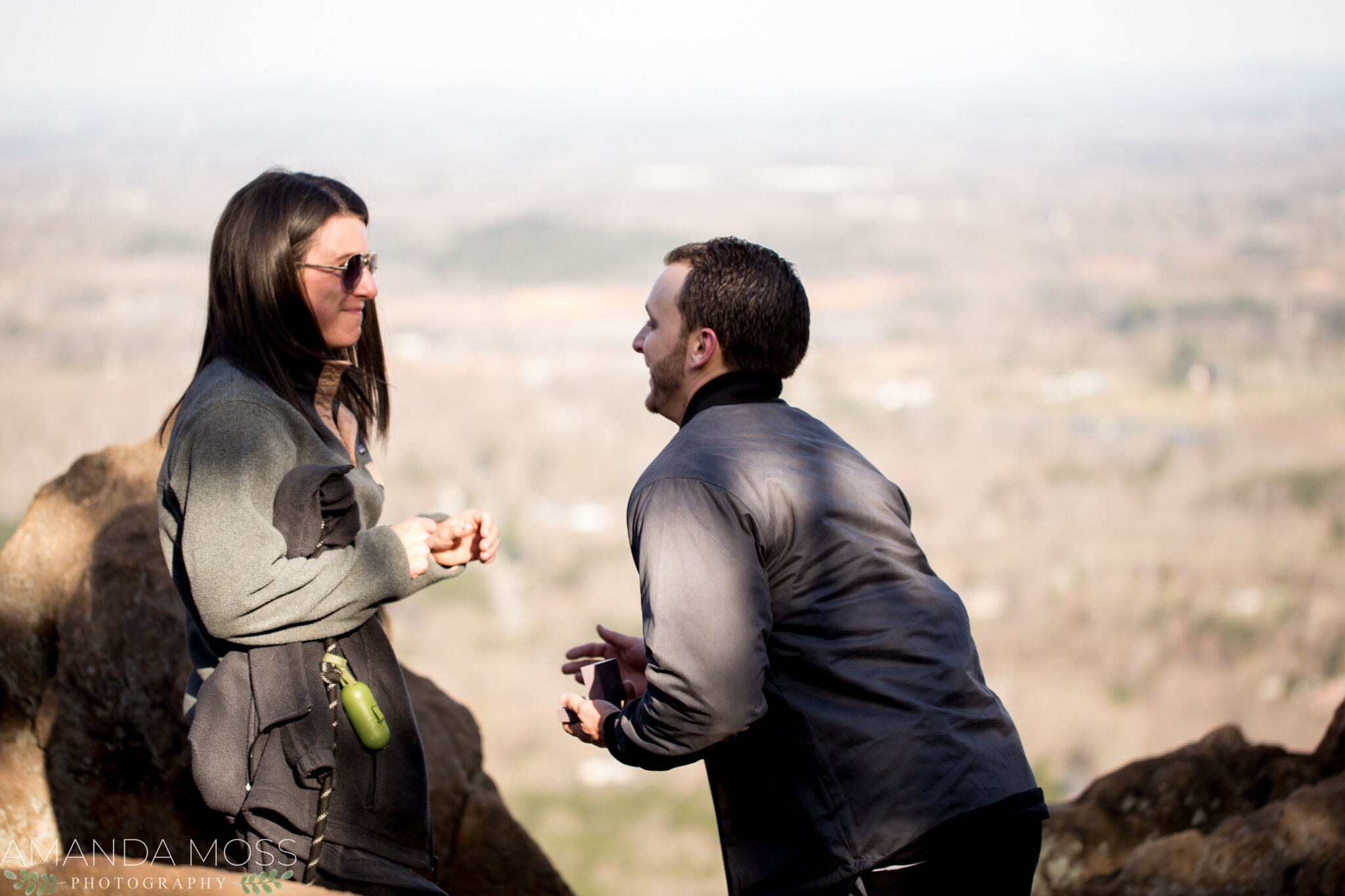 charlotte nc wedding photographer surprise proposal crowders mountain