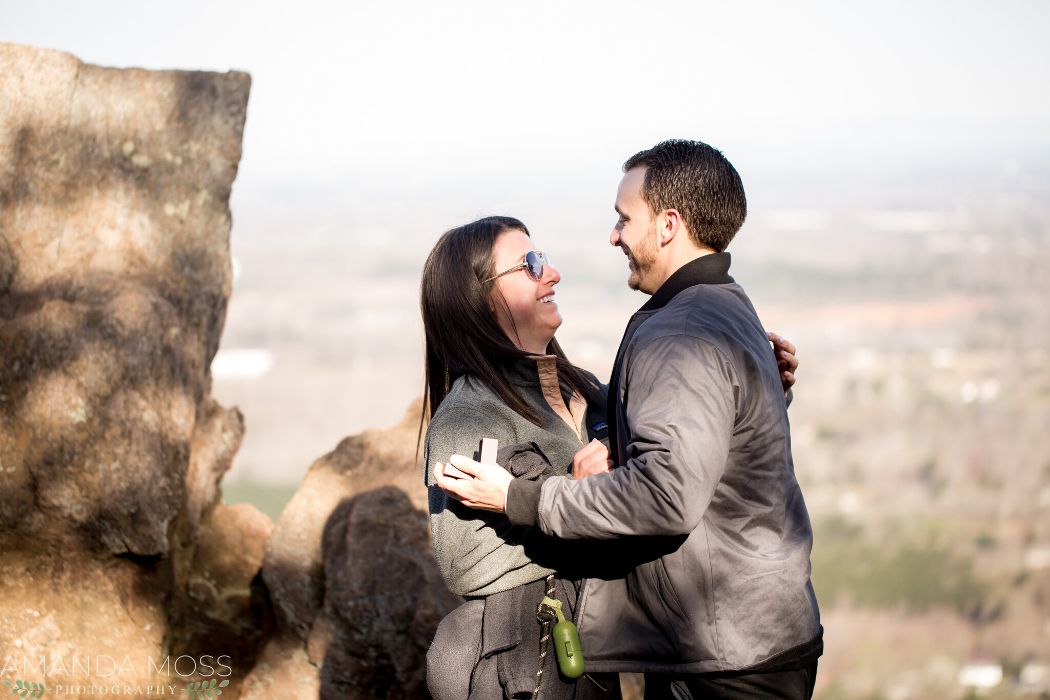 charlotte nc wedding photographer surprise proposal crowders mountain