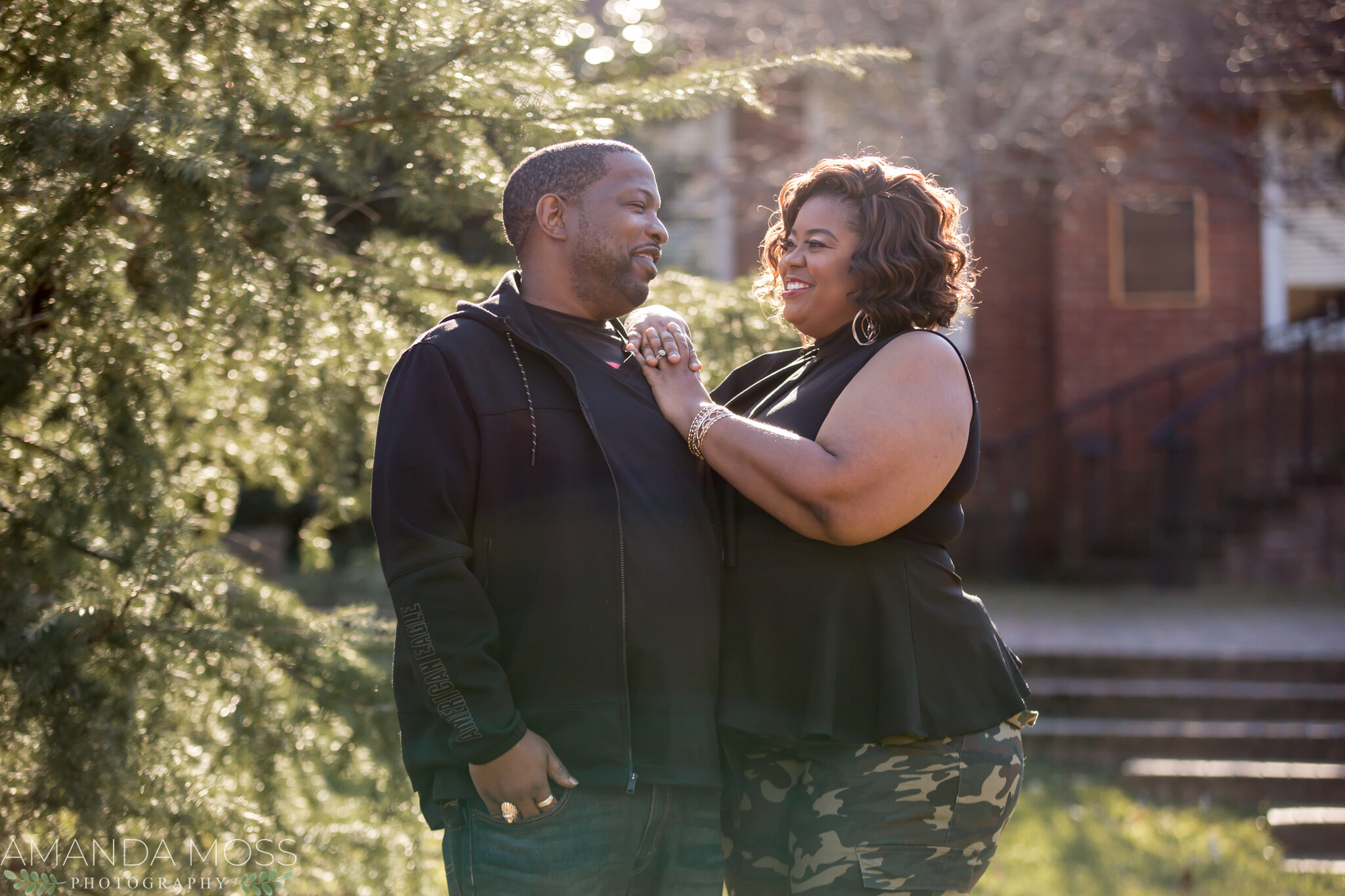 charlotte nc wedding photographer engagement session african american glencairn rooftop skyline