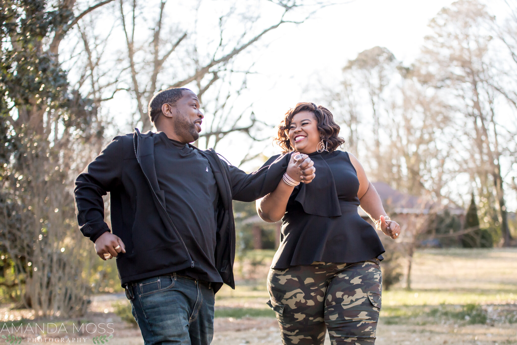 charlotte nc wedding photographer engagement session african american glencairn rooftop skyline