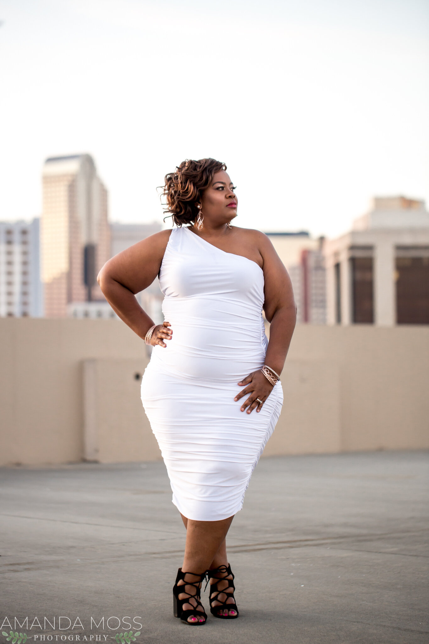 charlotte nc wedding photographer engagement session african american glencairn rooftop skyline